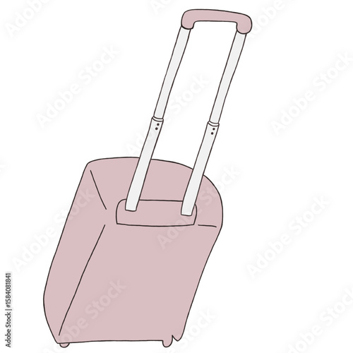 キャリー　旅行　趣味　イラスト　薄ピンク　単体　　イラスト