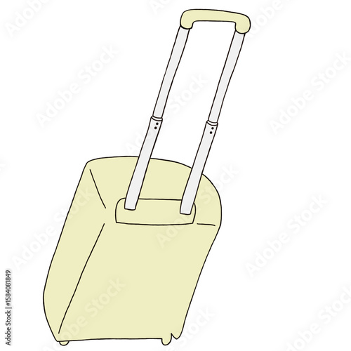 キャリー　旅行　趣味　イラスト　黄緑　単体　　イラスト