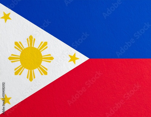 画用紙に印刷されたフィリピンの国旗の背景