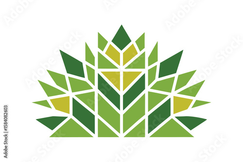 Stylized Mosaic Made From Flower And Grass Patterns