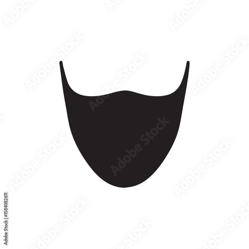 A black silhouette of a face mask, isolated on a white background
