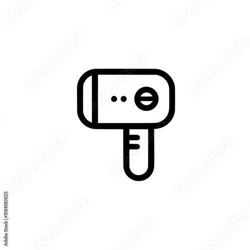 Black icon of a handheld hair dryer representing a beauty appliance or hairstyling tool for personal grooming