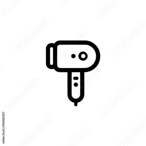 Hair dryer side profile icon representing electrical hairstyling tool for personal care