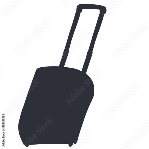 キャリー　旅行　趣味　イラスト　濃い緑　単体　シークレット