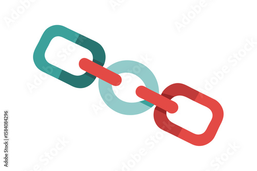 Link Chain With Broken Connection On White