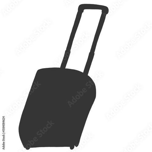 キャリー　旅行　趣味　イラスト　濃い緑　単体　シークレット