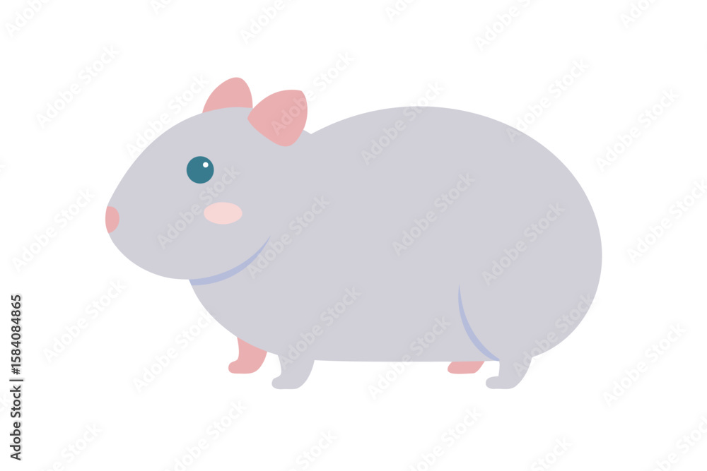 Hamster Icon Flat 2D Pastel Colors On White Background Hamster Icon Flat 2D Pastel Colors On White Background