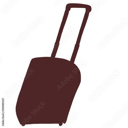 キャリー　旅行　趣味　イラスト　赤茶色　単体　シークレット