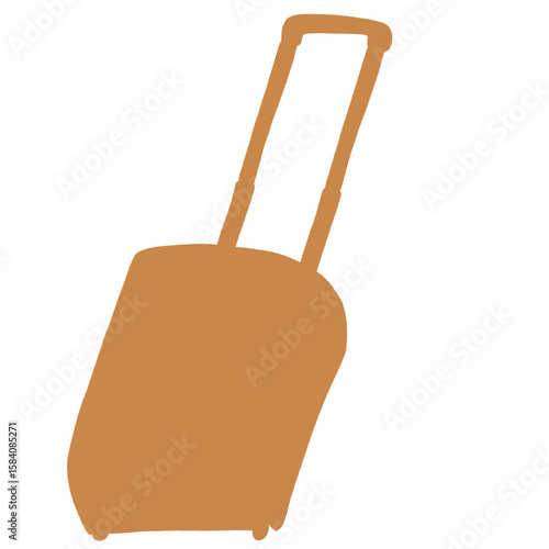 キャリー　旅行　趣味　イラスト　茶色　単体　シークレット