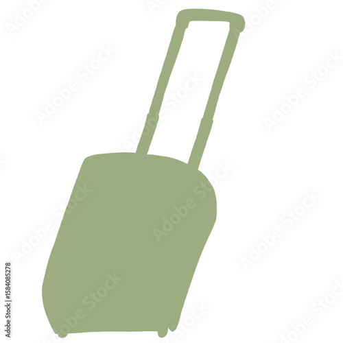 キャリー　旅行　趣味　イラスト　緑　単体　シークレット