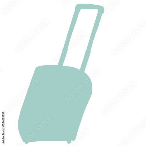 キャリー　旅行　趣味　イラスト　水色　単体　シークレット