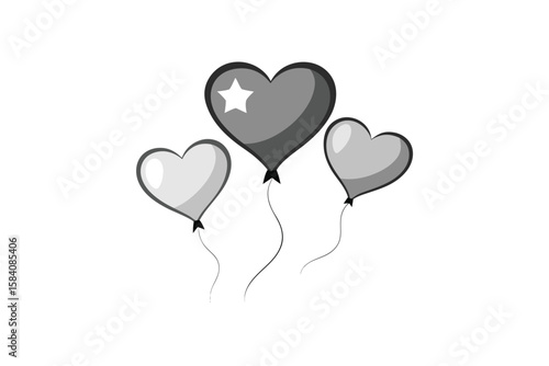 Floating Metallic Balloons Shaped Like Stars