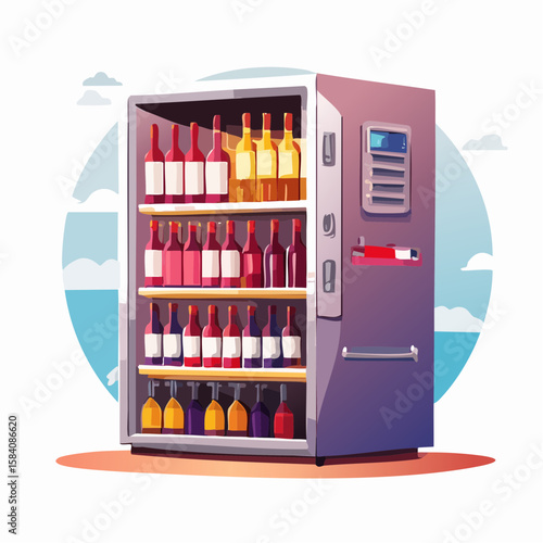 アニメ風ワインセラーベクター素材