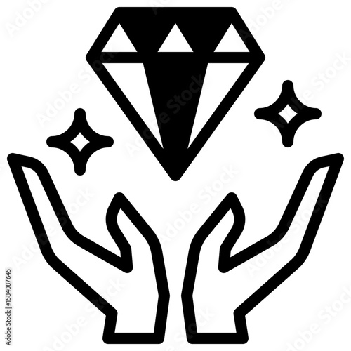 value icon vector with solid style