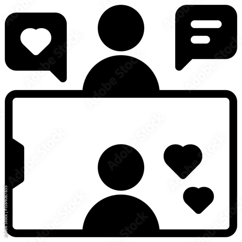 vlogger icon vector with solid style