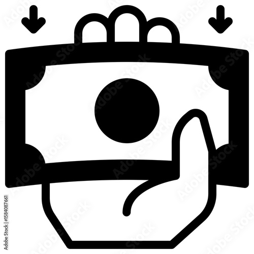 withdraw icon vector with solid style