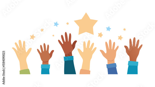 group of hands