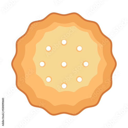 Flat Cookie Icon for Bakery