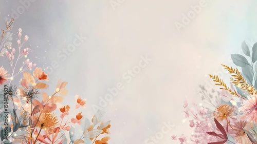 Watercolor floral background animation video. Valentine's Day, Mother's Day, Weddings, and Women's Day background video animation