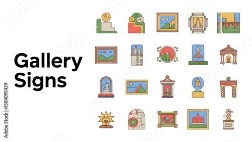 A set of icons with a person in the middle