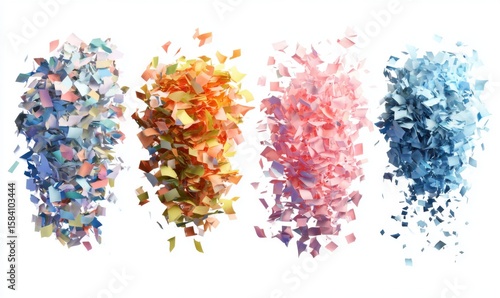 Colorful paper confetti bursts