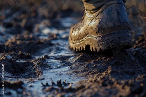 From a low angle, a ranger or soldier in camouflage pants and boots walks into a savanna sunset. The golden light and dusty terrain create a heroic and adventurous atmosphere of a mission at dusk