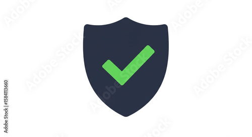 Free Download Dark blue shield with a bright green checkmark symbol indicating security and approval isolated on transparent background - GFXLoad
