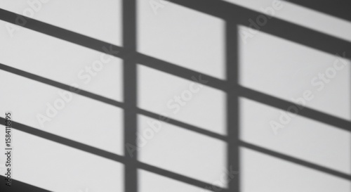 Wallpaper Mural Abstract Window Shadow Pattern on White Wall, Minimalist Interior Design Torontodigital.ca