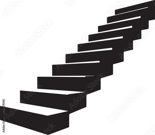 Abstract Staircase Illustration A Conceptual Journey Ascending Steps Towards Success and Achievement Climbing a Path Upward Towards an Unseen Destination
