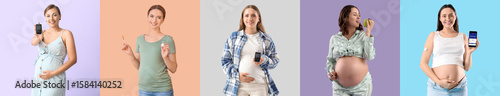 Set of pregnant women with ...