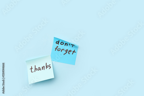 Sticky notes with word THAN...