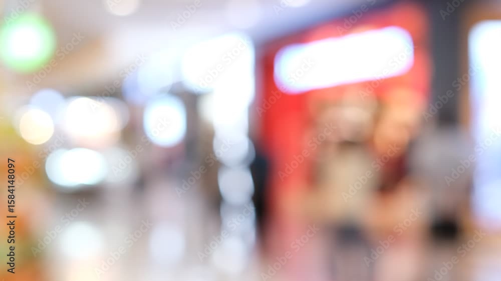 A blurry image of a busy shopping mall with people walking around and a few cars parked outside. Scene is bustling and lively, with people going about their day and shopping A blurry image of a busy shopping mall with people walking around and a few cars parked outside. Scene is bustling and lively, with people going about their day and shopping