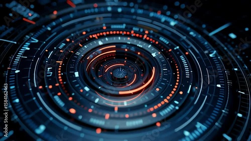 Wallpaper Mural Abstract Digital Circular Patterns and Futuristic Light Effects with ai generated Torontodigital.ca