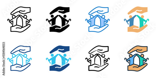 Senior Support Group icon set multiple style collection 
