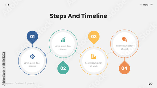 Steps and Timeline Infographic