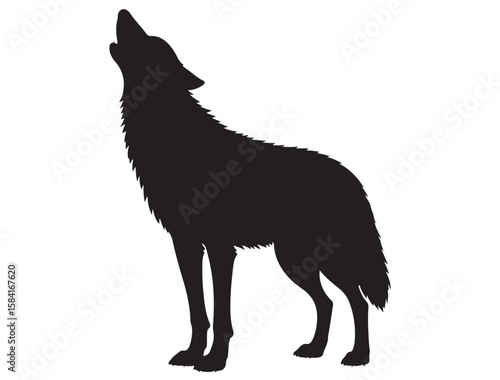 HOWLING WOLF SILHOUETTE
