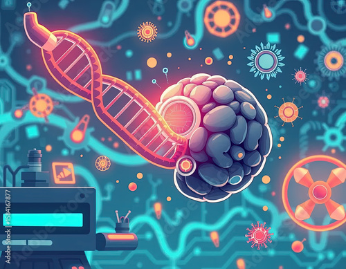 An animated science montage showing quantum computers, AI Generated
