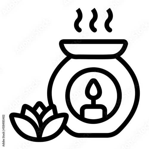 aromatheraphy Line Icon