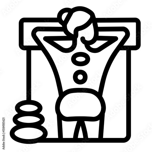 hot stone Line Icon