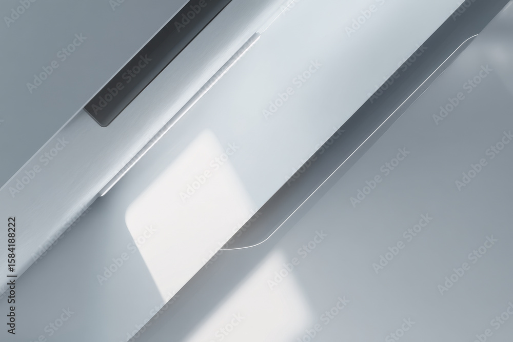Obraz premium photorealistic depiction of ultraminimalism featuring modern metallic details designed for website homepage