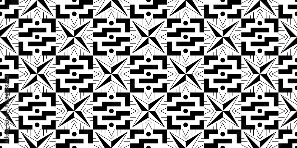 Fototapeta premium Seamless Transparent Art Deco Geometric Pattern for Background Layout Template
