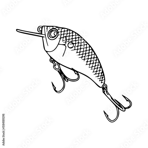 angling bait outline drawing