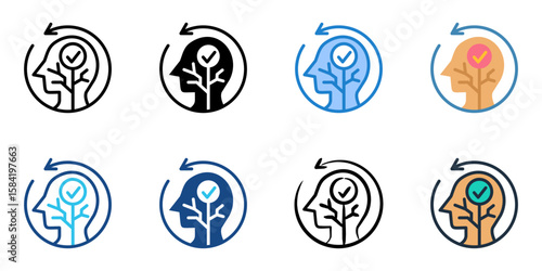Stroke Recovery icon set multiple style collection 
