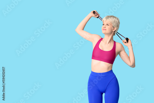 Sporty young woman training...