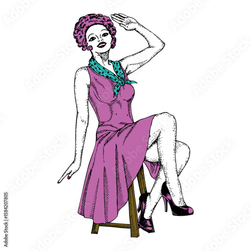 Pin-Up Girls Illustration