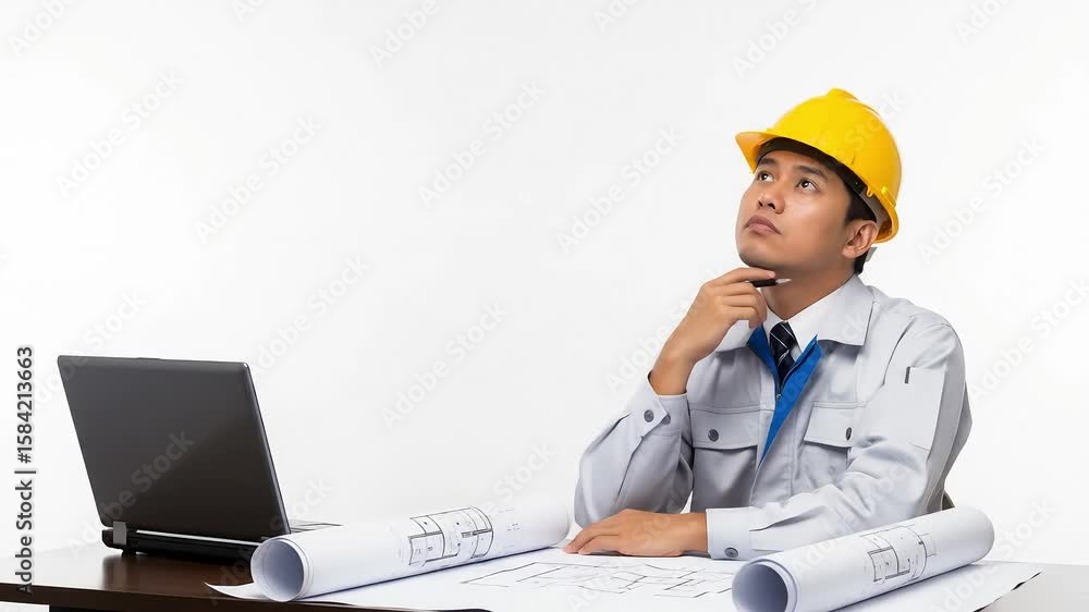 Focused Architect Contemplating Design Focused Architect Contemplating Design
