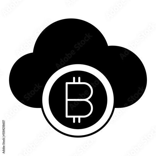 cloud mining black fill icon