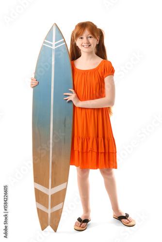 Smiling redhead girl in ora...