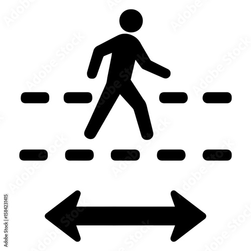 Do not jaywalk signage icon with transparent background representing pedestrian no crossing warning and safety notice
