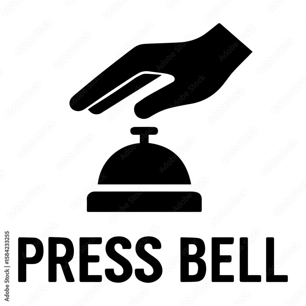 Obraz premium Press bell for service helpdesk information kiosk symbol icon with transparent background representing customer assistance and service request 